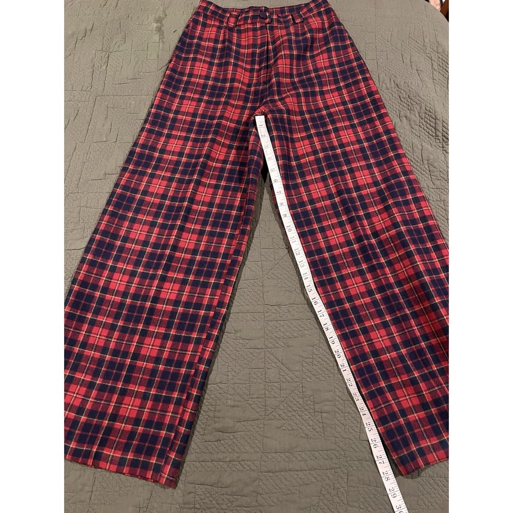 Fit Women's 100% Wool Pants Brazilian Made Flannel Pattern Women's Medium Vintag